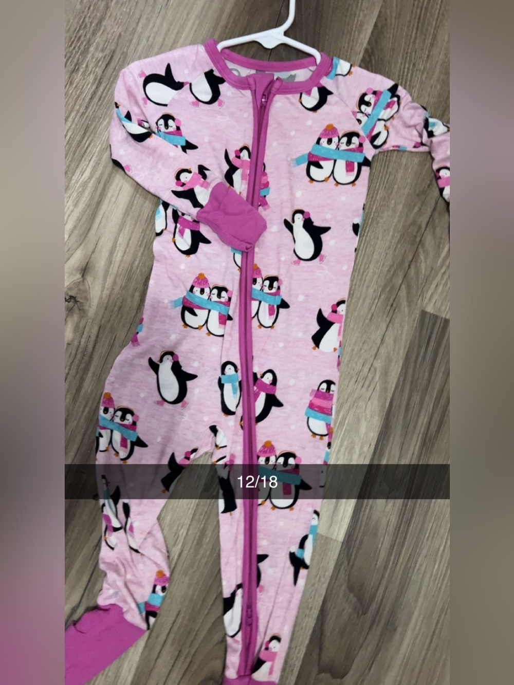 Little Sleepies Pink Penguin Party Zippy